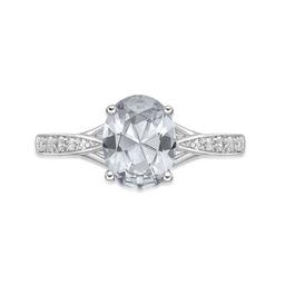 Sterling Silver Ring w/ White Topaz Gemstones