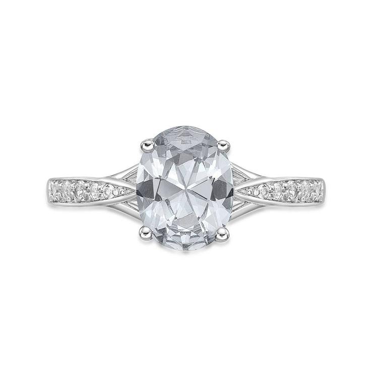 Sterling Silver Ring w/ White Topaz Gemstones
