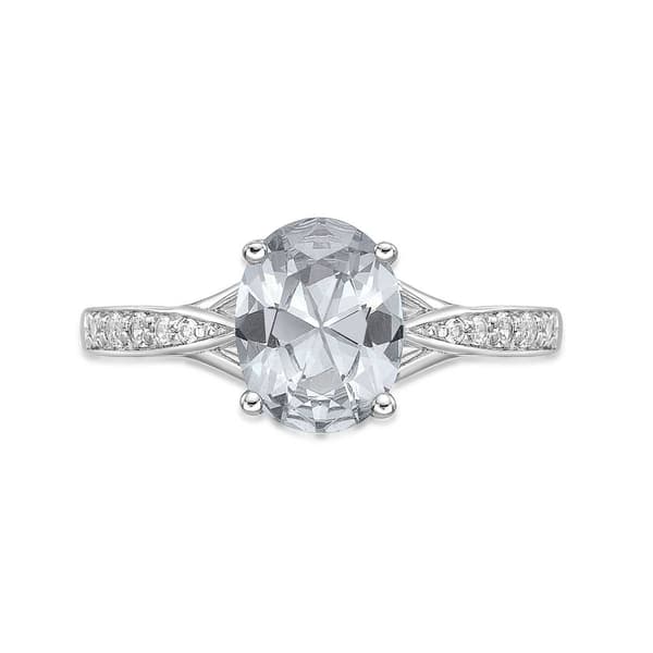 Sterling Silver Ring w/ White Topaz Gemstones