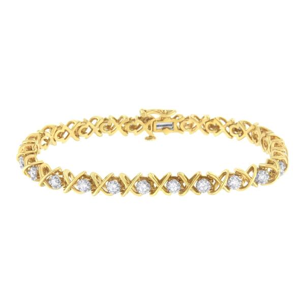 Diamond Classics&#40;tm&#41; 10kt. Yellow Gold Diamond X Link Bracelet - image 
