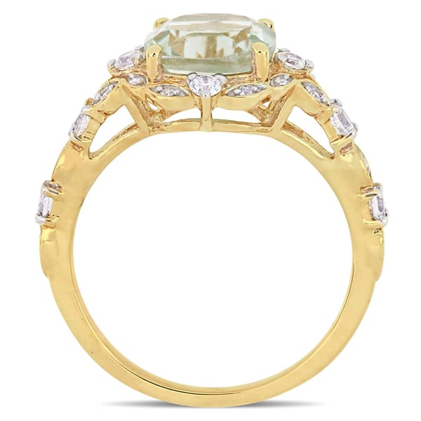 Gemstones Classics™ 14kt. Yellow Gold Green Amethyst Vintage Ring