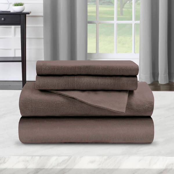 Superior Cotton Flannel Solid Deep Pocket Sheet Set - image 