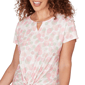 Plus Size Hearts of Palm Bloom Service Keyhole Tie Front Blouse - image 5