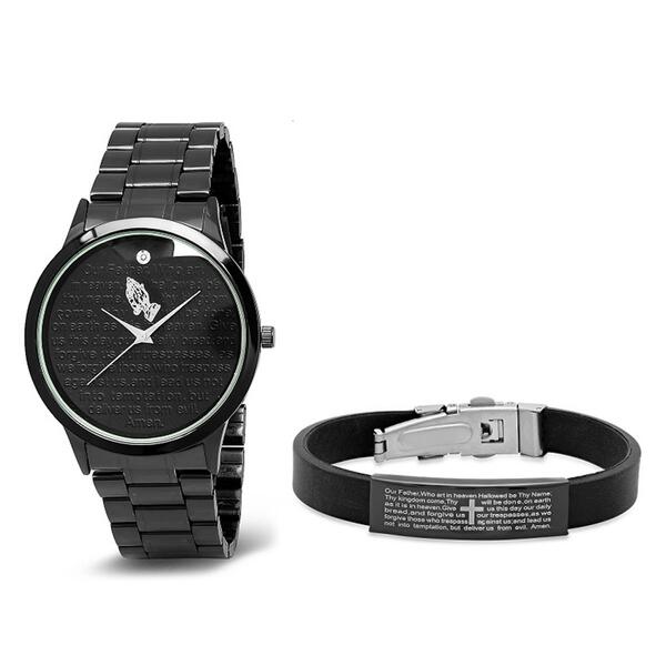 Mens Steeltime Prayer Watch Set - 998018W711092B - image 