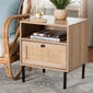 Baxton Studio Caterina Natural Brown Wood 1-Door Nightstand - image 8