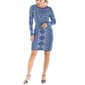Womens 24/7 Comfort Apparel Diamond Print Long Sleeve Shift Dress - image 1
