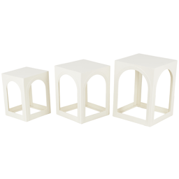 9th & Pike(R) Modern White Metal Accent Table Set