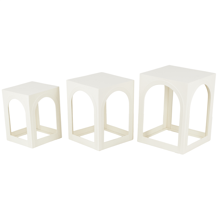 9th & Pike(R) Modern White Metal Accent Table Set