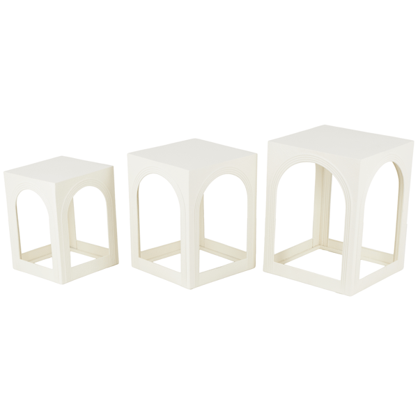 9th & Pike® Modern White Metal Accent Table Set