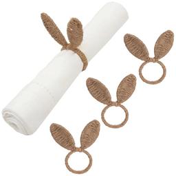 Natural Bunny Ears Napkin Ring Set Of 4