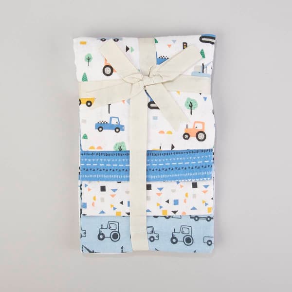 Zak & Zoey 4pk. Construction Flannel Receiving Blankets Boscov's