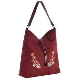 Sam & Hadley Embroidered Suede Hobo