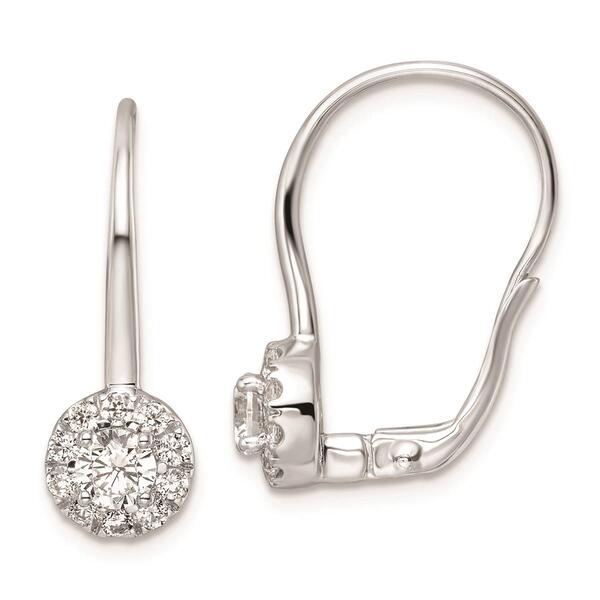 Pure Fire 14kt. White Gold 1 ctw. Halo Style Drop Earrings - image 