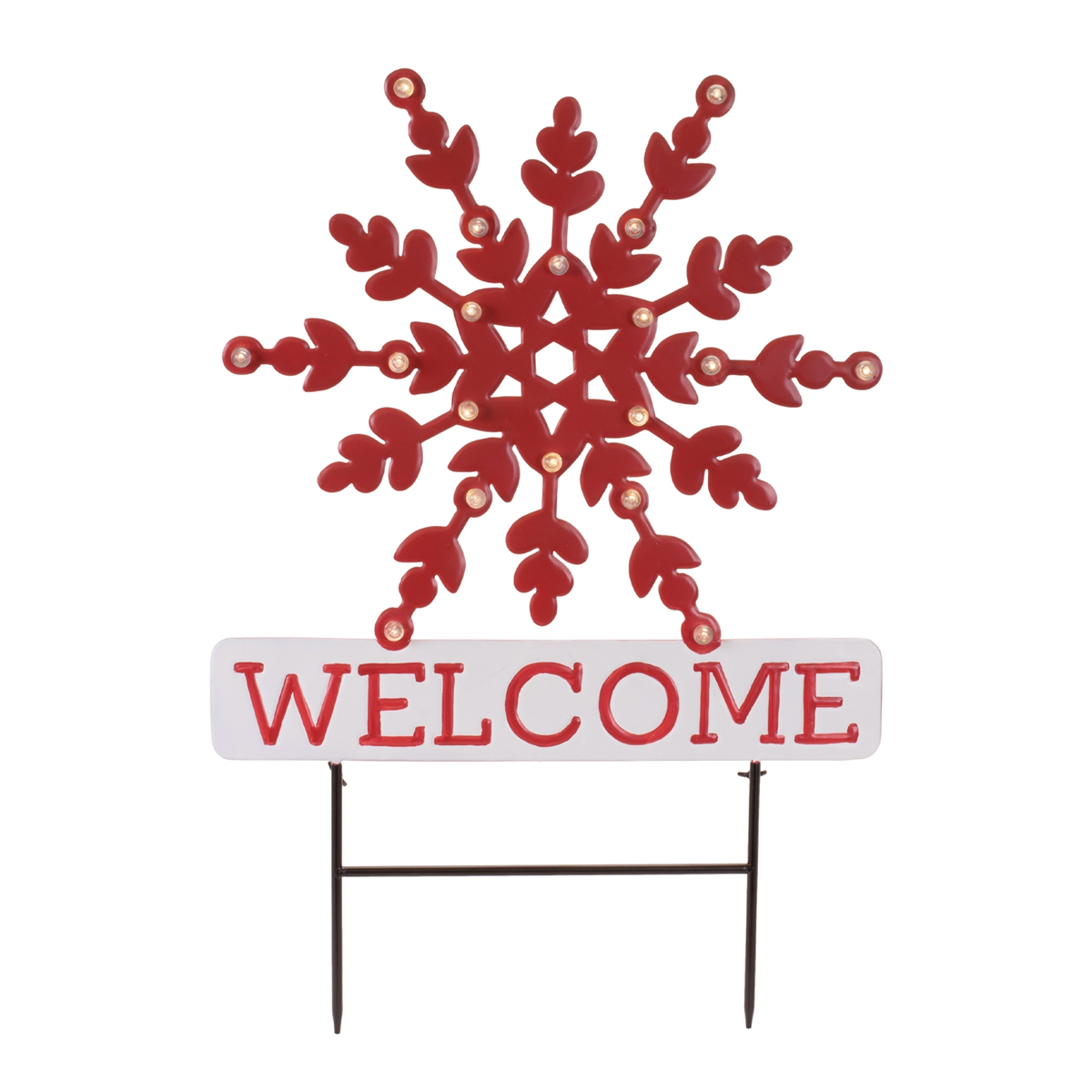 Melrose LED Snowflake Welcome Planter Stake