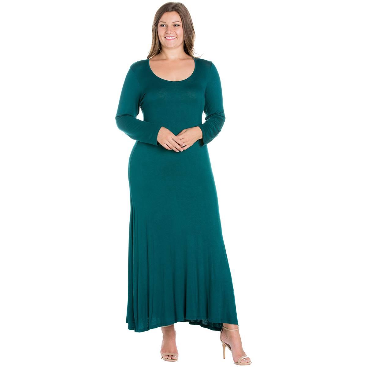 Plus Size 24/7 Comfort Apparel Solid Maxi Dress