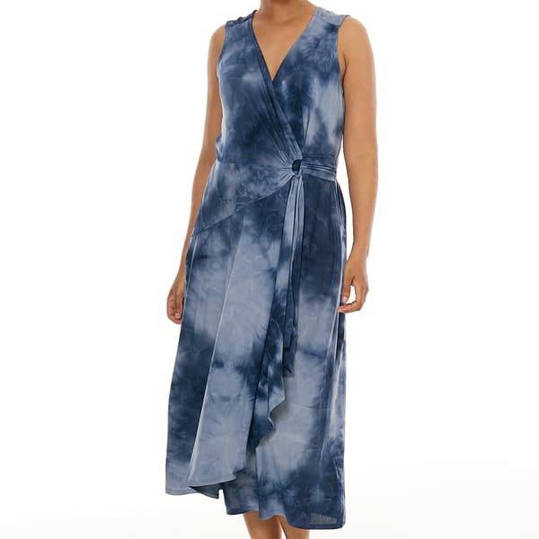 Womens Robbie Bee Sleeveless Tie Dye Side Ruched Maxi Dress