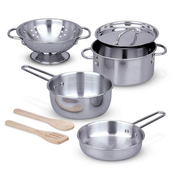 Melissa & Doug&#40;R&#41; Let's Play House! Stainless Steel Pots & Pans Set - image 