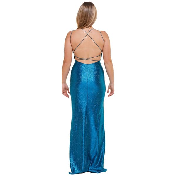 Juniors Emerald Sundae Satin Strappy Empire Waist Dress