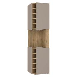 FM FURNITURE Lyla Macadamia Corner Bar Cabinet
