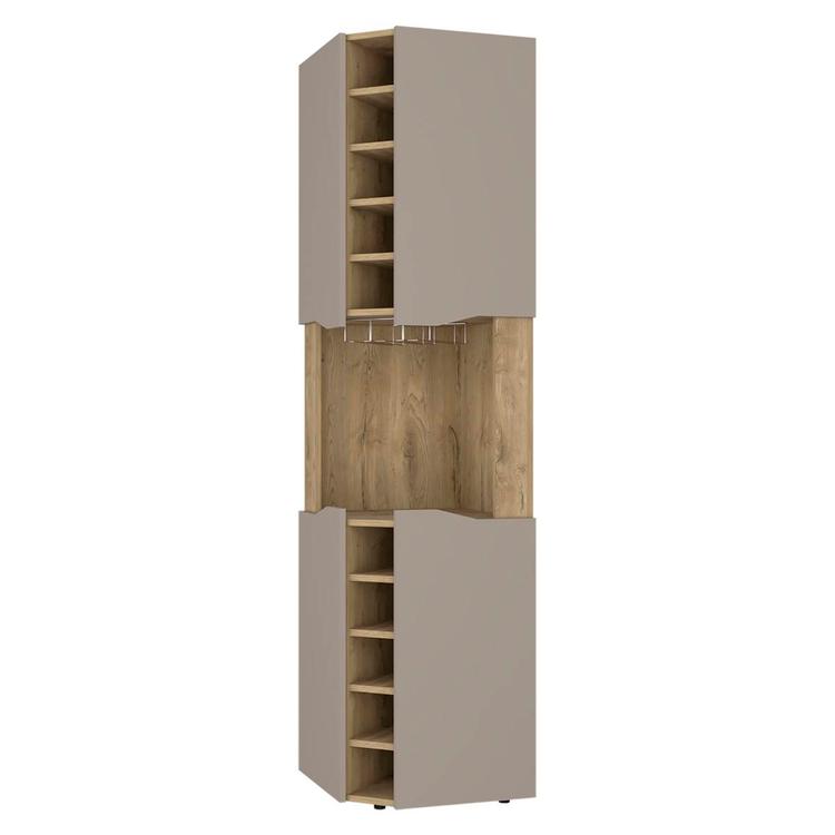 FM FURNITURE Lyla Macadamia Corner Bar Cabinet