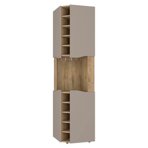 FM FURNITURE Lyla Macadamia Corner Bar Cabinet