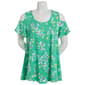 Womens C''est La Vie Short Sleeve Floral Cold Shoulder Blouse - image 2
