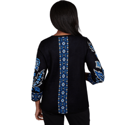 Womens Alfred Dunner Dinner Theater Keyhole Jacquard Sweater