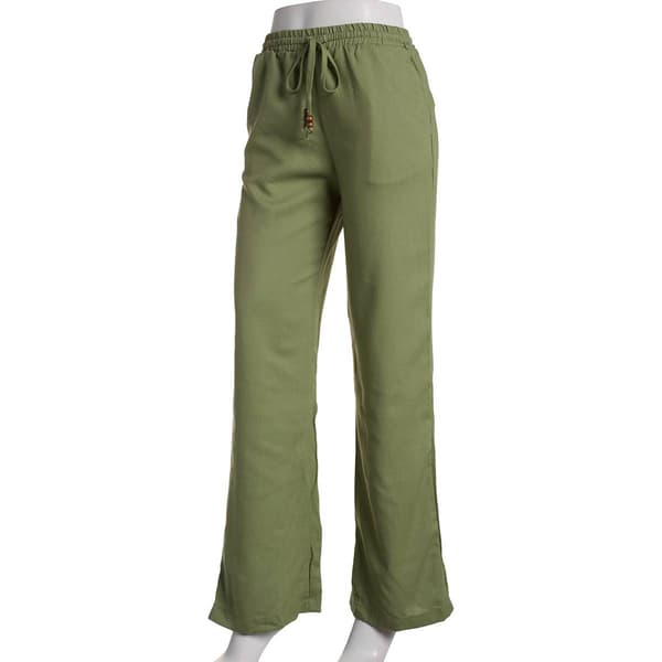 Juniors Love Tree Linen Beaded Drawstring Pants