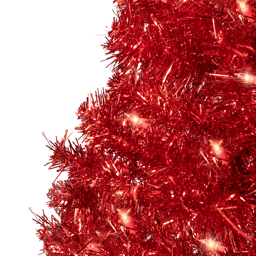 Northlight 3ft. Pre-Lit Red Artificial Tinsel Christmas Tree
