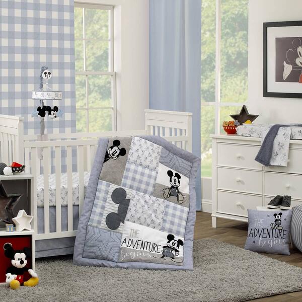 Disney 3pc. Call Me Mickey Nursery Crib Bedding Set - image 
