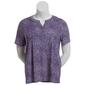Petite Napa Valley Short Sleeve Pleated Daisy Henley Blouse - image 1