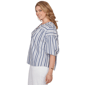 Plus Size Ruby Rd. French Riviera Elbow Puff Sleeve Stripe Blouse - image 4