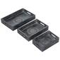 9th & Pike&#174; Black Carved Wooden Trays - Set Of 3 - image 6