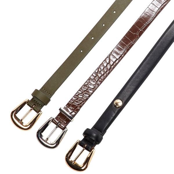 Womens Steve Madden Feathered Edge/Croc Grommets/Smooth Belts - image 
