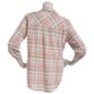Plus Size Emily Daniels 3/4 Sleeve Plaid Hacci Blouse- Pink/Cream - image 3