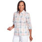 Womens Alfred Dunner Classics 3/4 Sleeve Woven Plaid Button Down - image 3