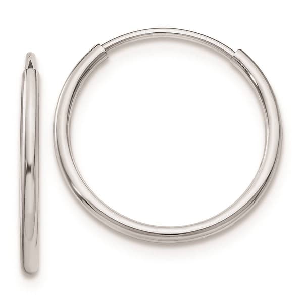 Gold Classics(tm) 10kt. White Gold 17mm Endless Hoop Earrings - image 