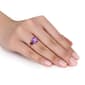 Gemstones Classics™ Rose Gold Plated Amethyst & Garnet Ring - image 2