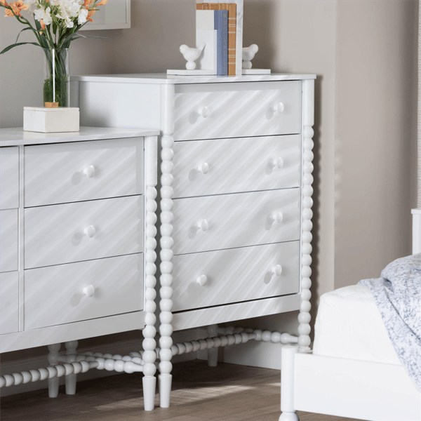 Baxton Studio Brantley Spindle 4-Drawer Chest
