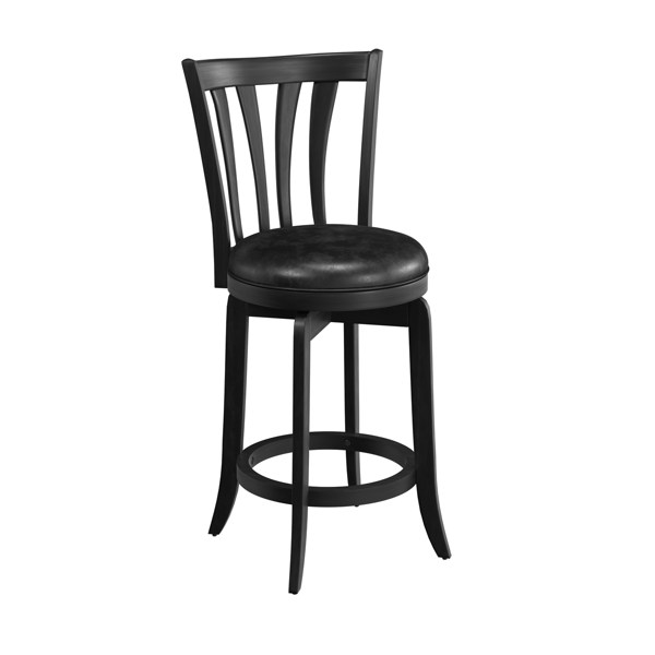 HH2 Home Savana Black Wood Counter Height Swivel Stool