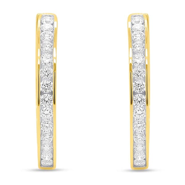 Nova Star® 1/2ctw. Lab Grown Diamond Yellow Gold Hoop Earrings