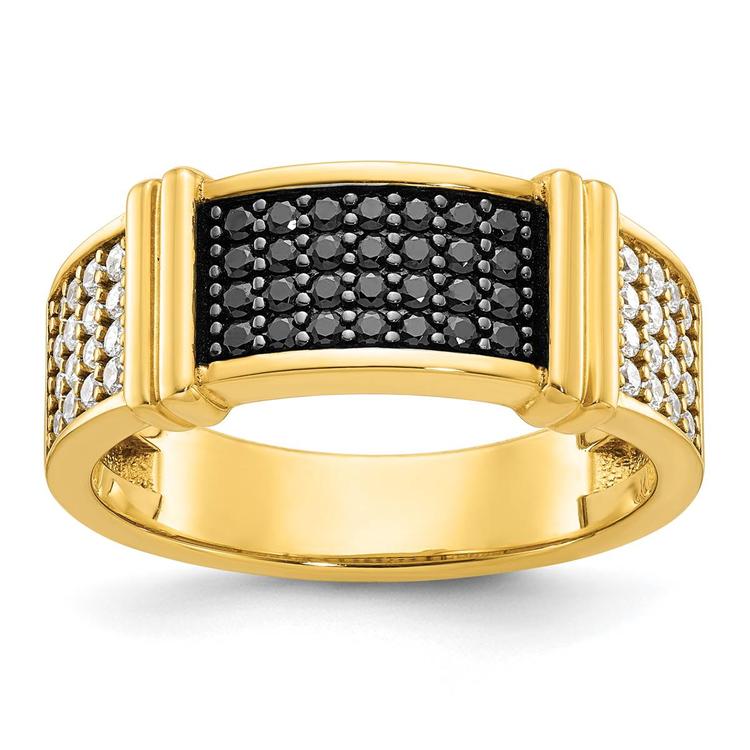 Mens Gentlemens Classics(tm) 14kt. Gold 4-Row 5/8ct. Diamond Ring