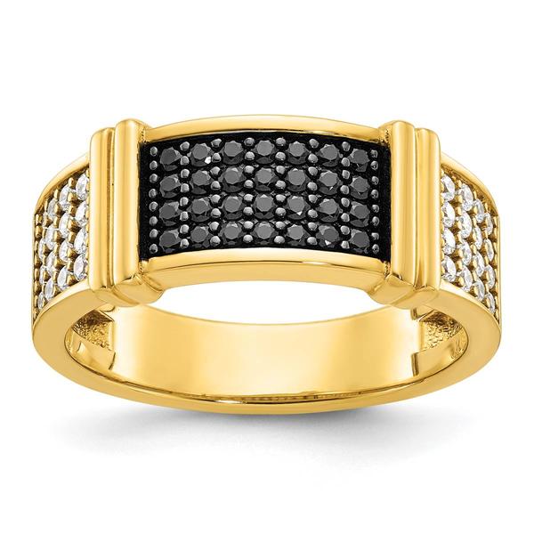 Mens Gentlemens Classics(tm) 14kt. Gold 4-Row 5/8ct. Diamond Ring - image 