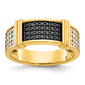 Mens Gentlemens Classics(tm) 14kt. Gold 4-Row 5/8ct. Diamond Ring - image 1