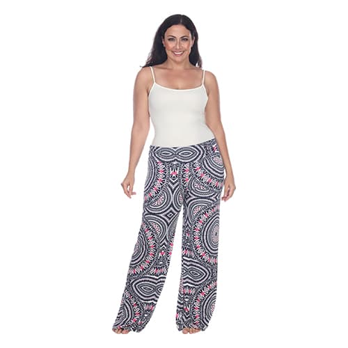 Plus Size White Mark Geometric Print Palazzo Pants