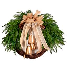 Ashley Cooper(tm) Cedar/Pine/Bell/Bow Half Wreath