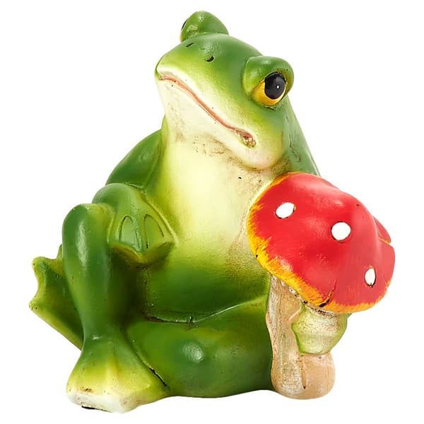 Resin Frog w/ Mushroom Statue - image 
