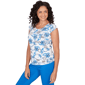 Womens Emaline Key Items Cap Sleeve Tropical Postcard Tee - image 3