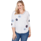 Womens Alfred Dunner Port Side Floral Embroidery Blouse - image 1