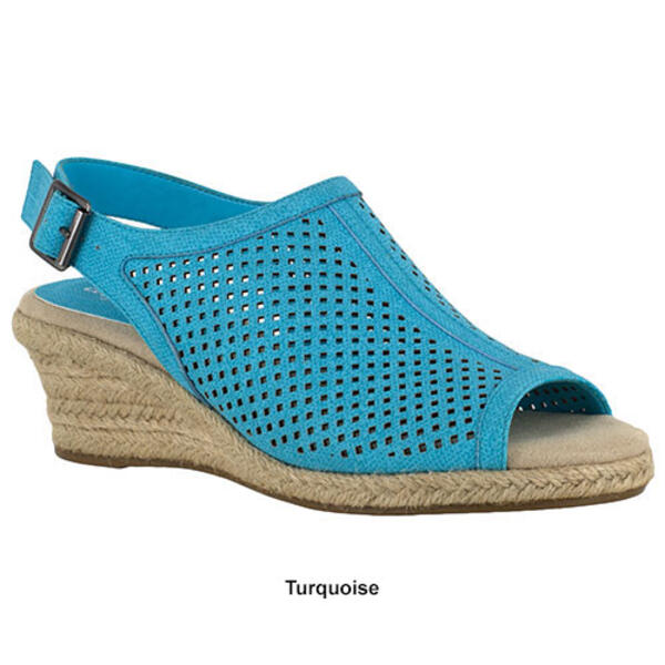 Womens Easy Street Stacy Espadrille Wedge Sandals
